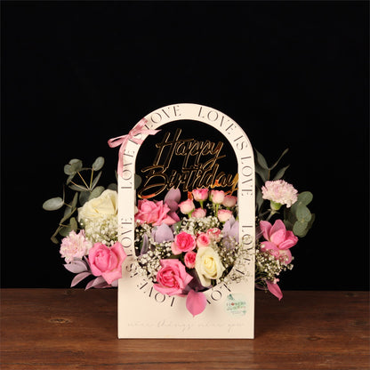 Happy Birthday Arch Blooms