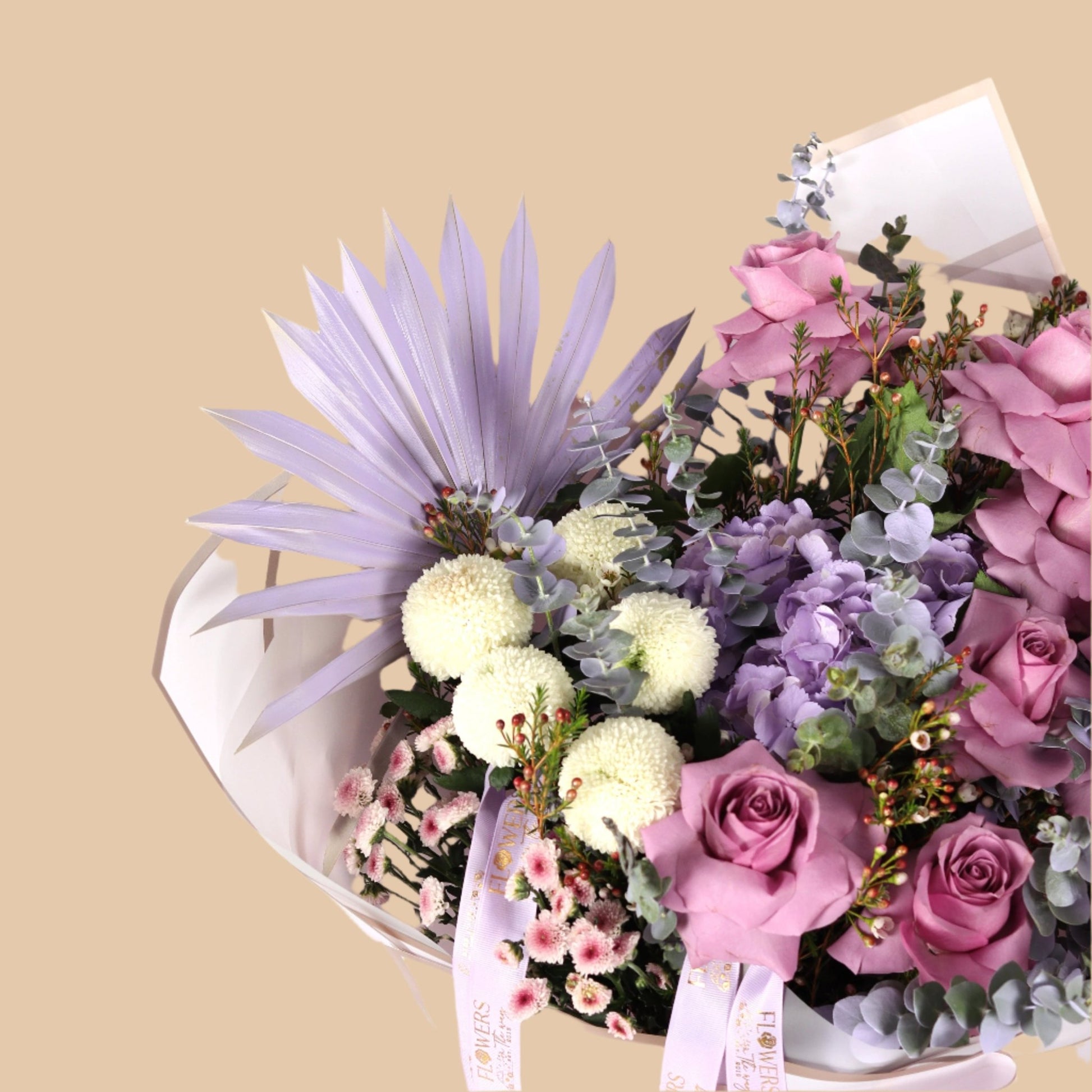 همس الأناقة | Elegant Whisper – Grand Purple Rose & Hydrangea Bouquet - Flowers On The Way