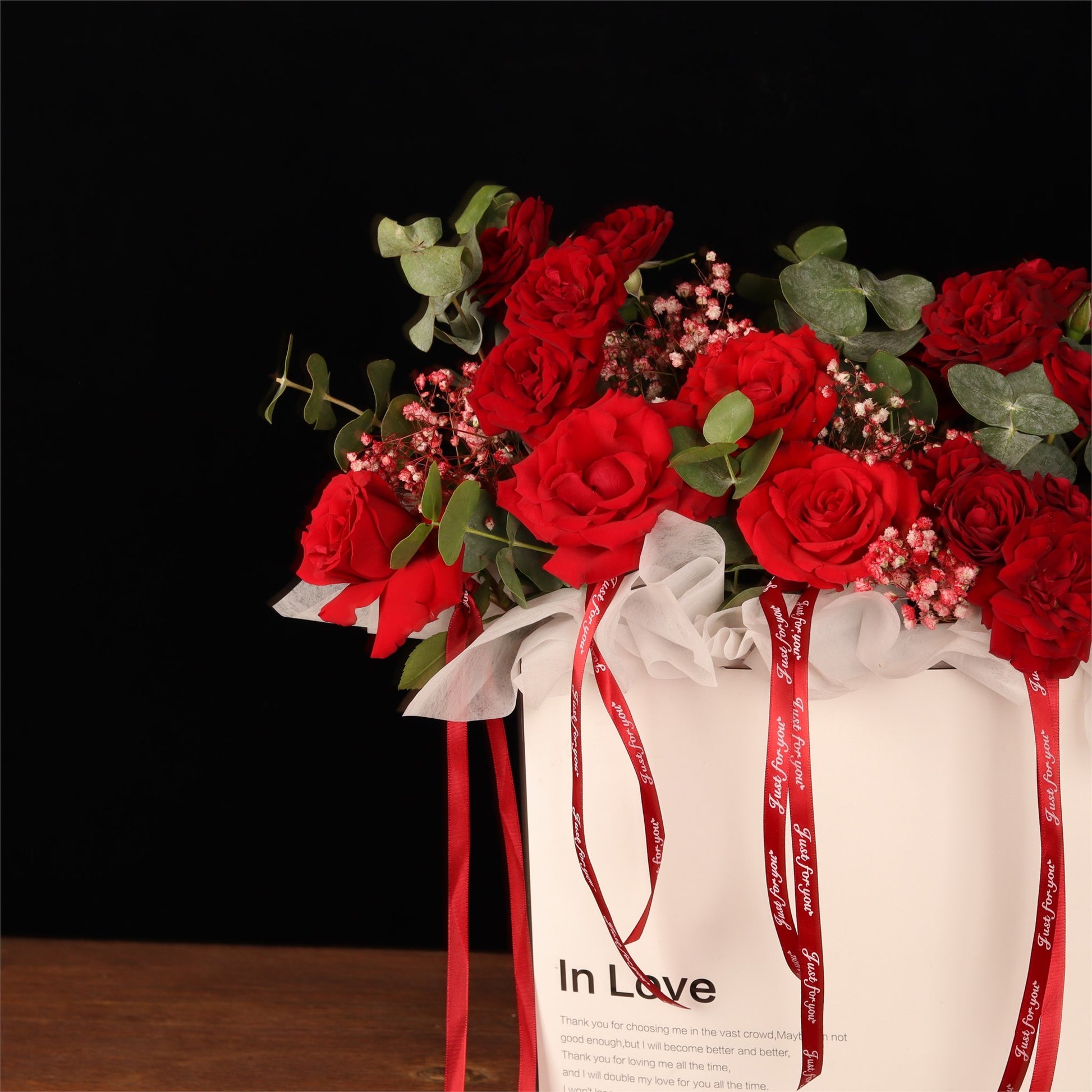 In Love Ribbon Rose Box - alternate view