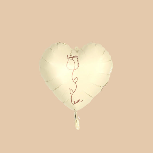 قلب النقاء | White Heart Balloon - Flowers On The Way