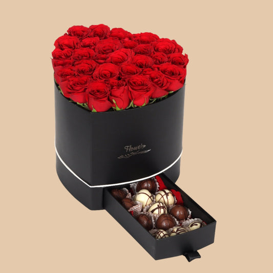 قلب الشغف | Passion Heart Box - Flowers On The Way