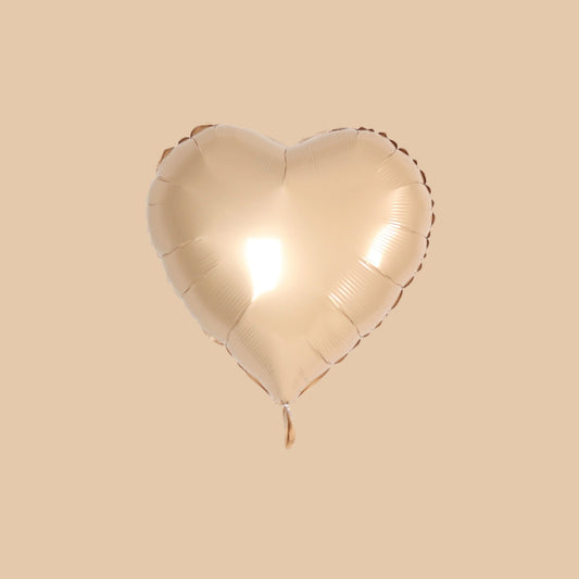 قلب بيج | Beige Heart Balloon - Flowers On The Way