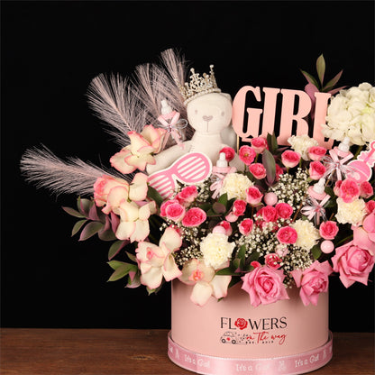 Luxury Baby Girl Flower & Plush Box - alternate view