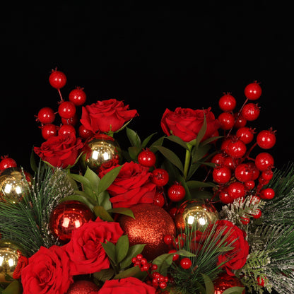 Majestic Gold Arrangement - alternate view, luxury Christmas flowers delivery Dubai