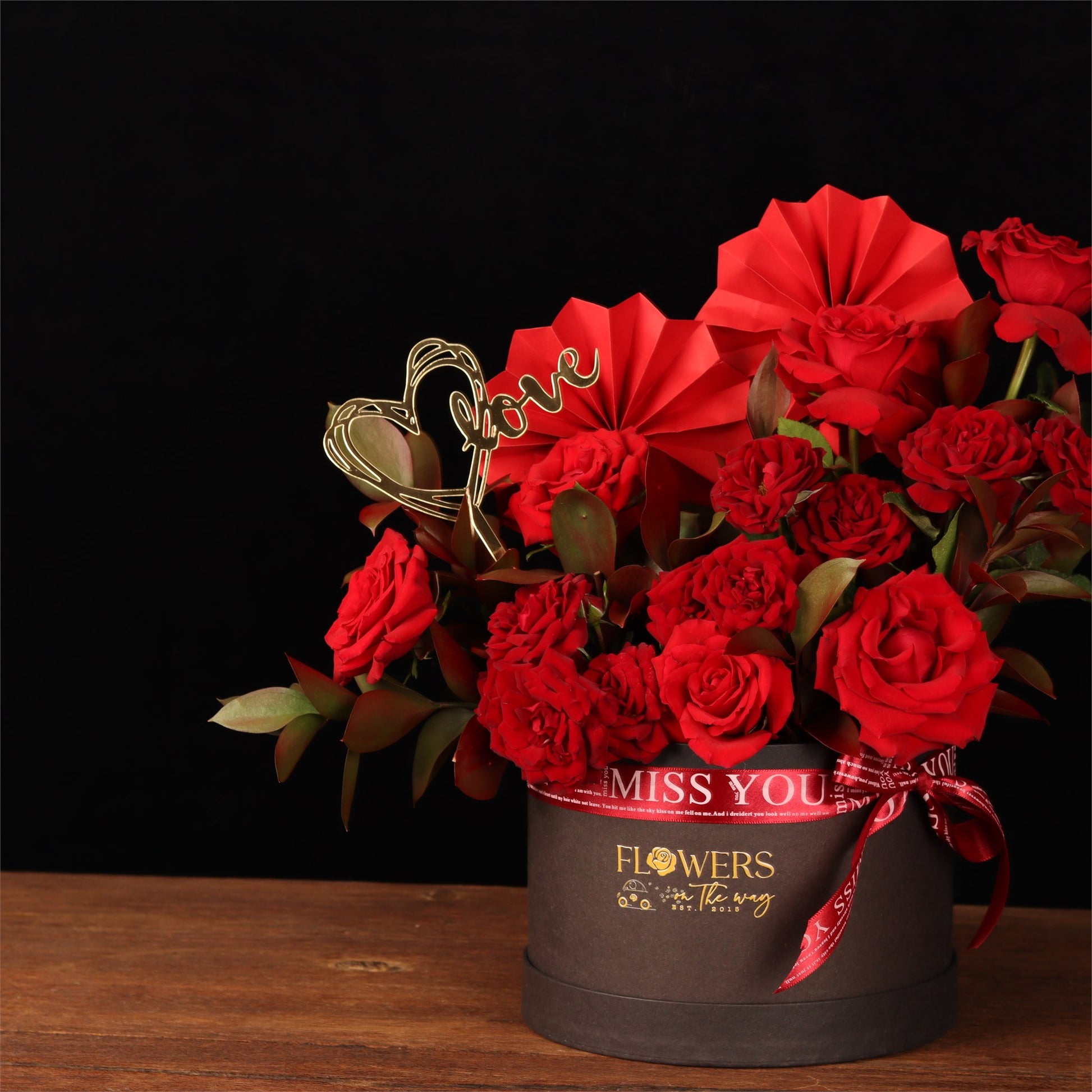 Miss You Noir Rose Box - alternate view
