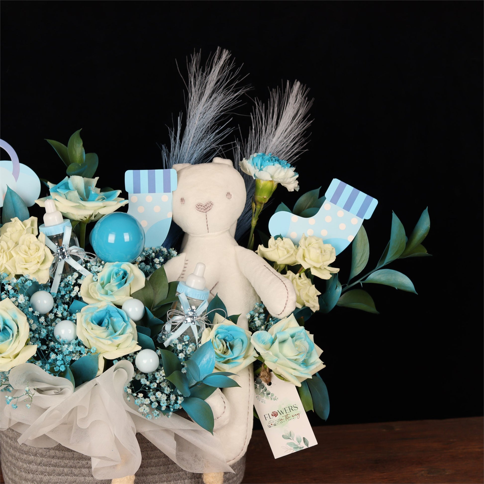 Modern Newborn Boy Fabric Display - alternate view
