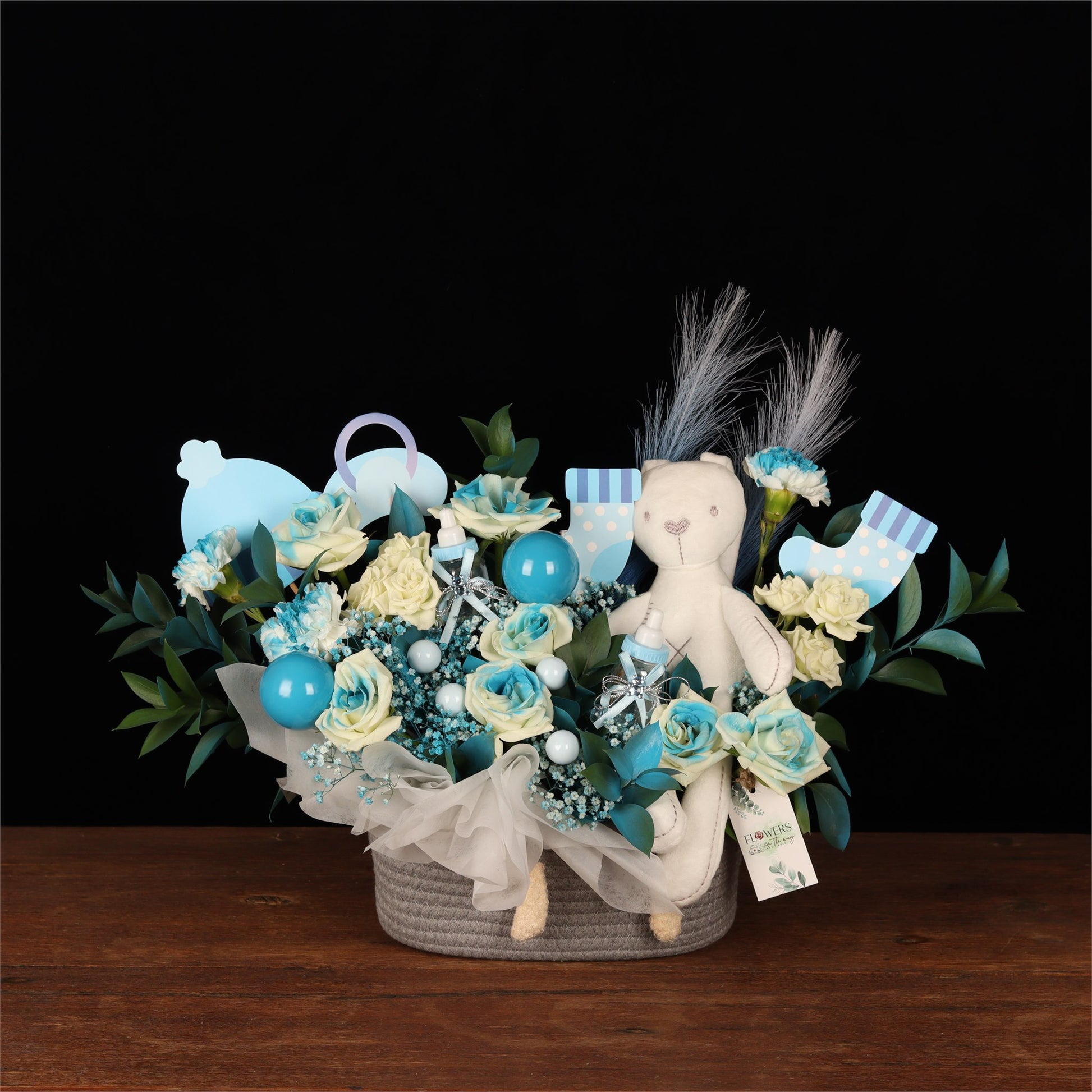 Modern Newborn Boy Fabric Display