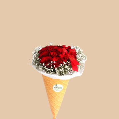 نكهة الحب | Love Scoop – Red Rose Ice Cream Bouquet - Flowers On The Way