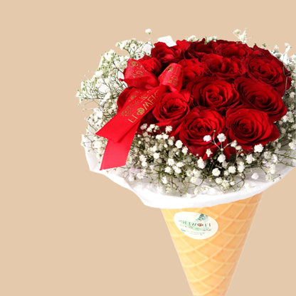 نكهة الحب | Love Scoop – Red Rose Ice Cream Bouquet - Flowers On The Way