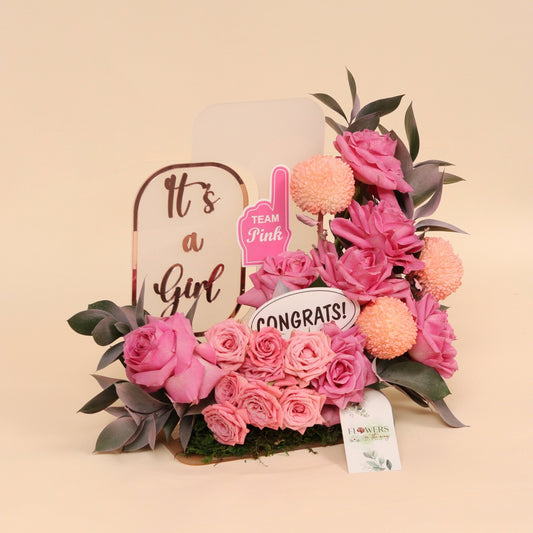 وعد وردي | Pink Promise – Baby Girl - Flowers On The Way