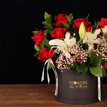 Red & White Lily Box - alternate view