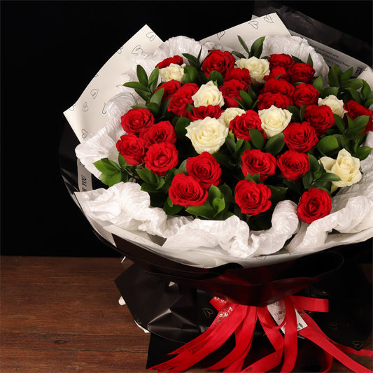 Red & White Romance Bouquet - alternate view