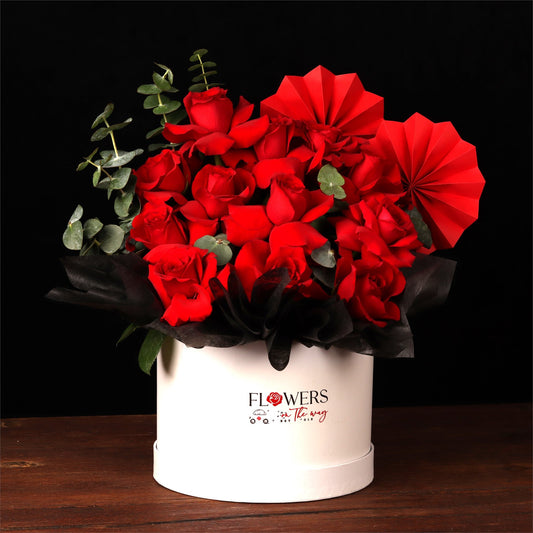 Red Fan Bloom Box - alternate view