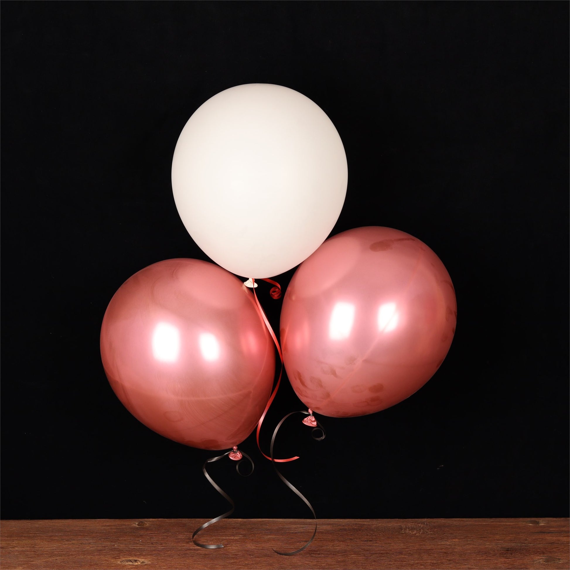 Rose Gold & White Balloon Trio