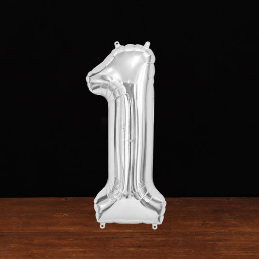 Silver Number 1 Balloon