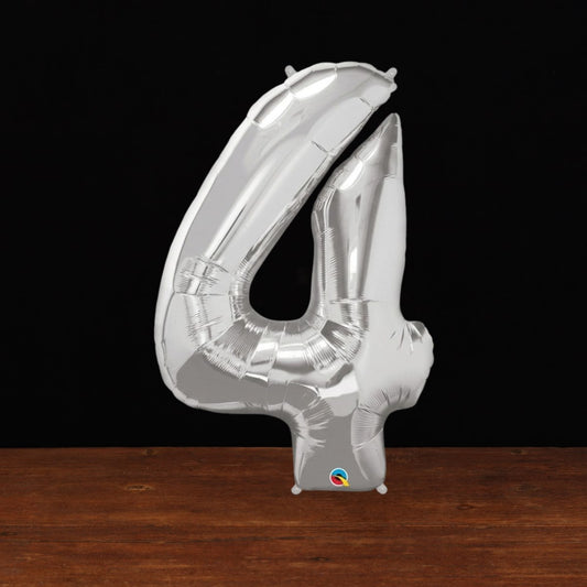 Silver Number 4 Balloon