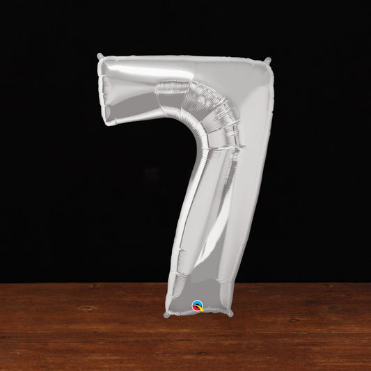 Silver Number 7 Balloon