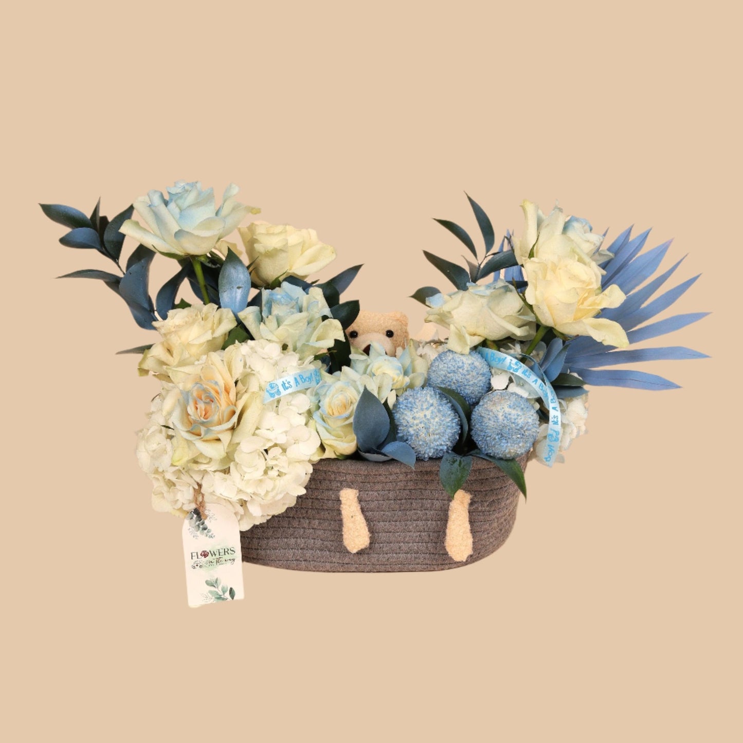 سلة الأمير | Little Prince Basket – Baby Boy - Flowers On The Way