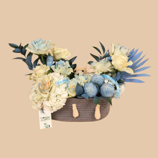 سلة الأمير | Little Prince Basket – Baby Boy - Flowers On The Way