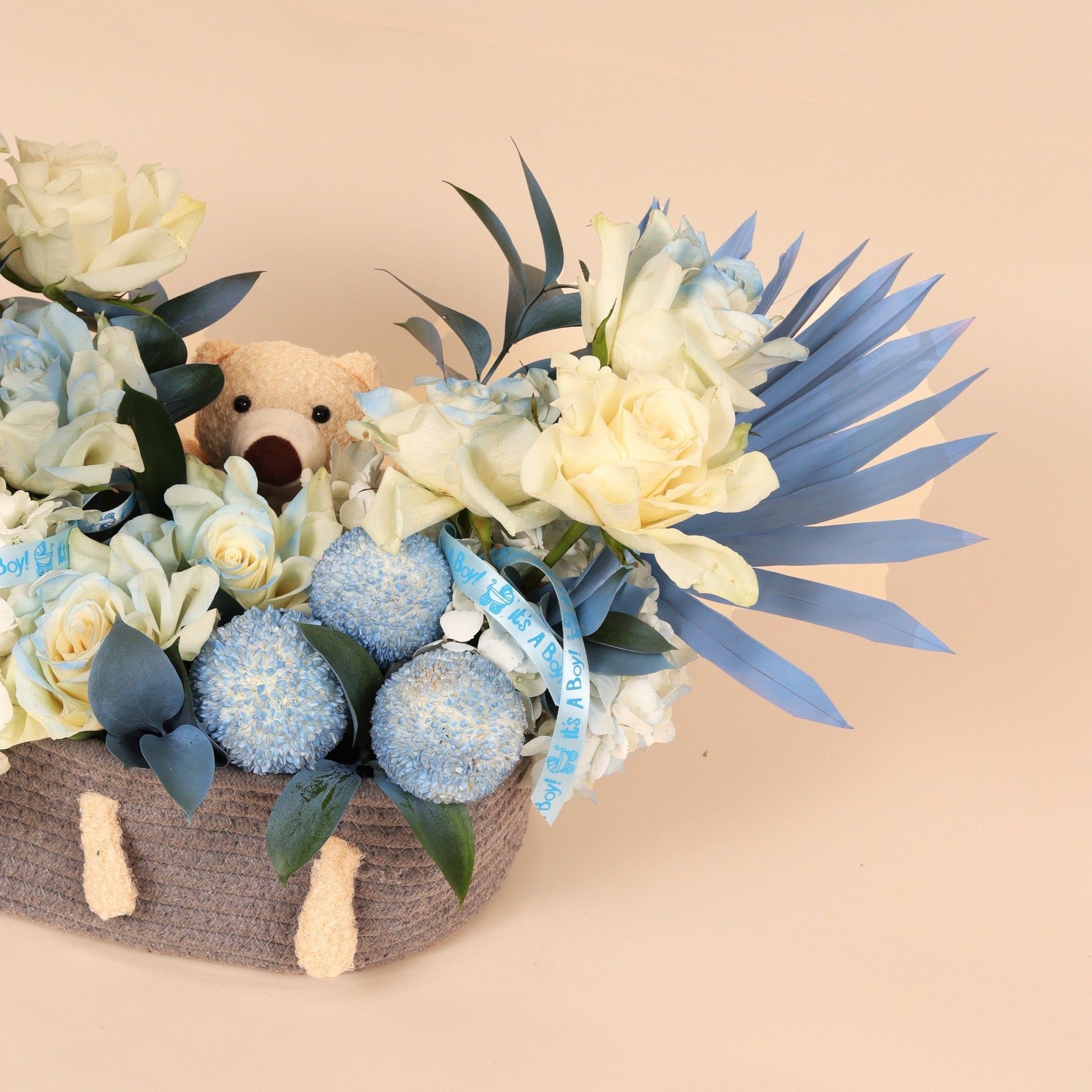 سلة الأمير | Little Prince Basket – Baby Boy - Flowers On The Way