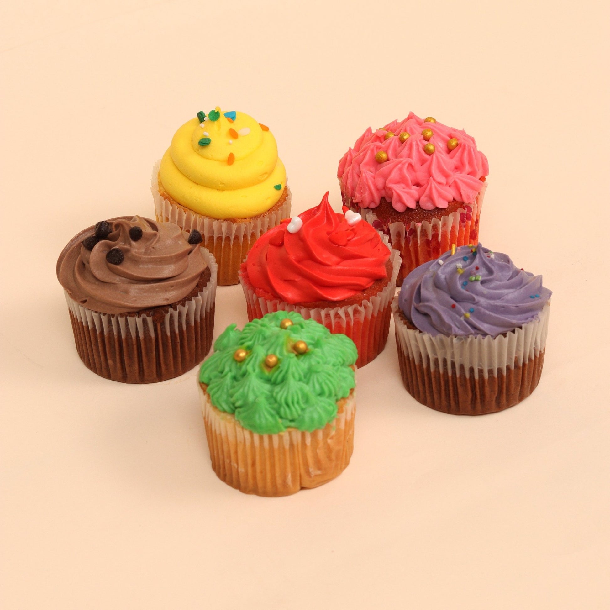 طقم كب كيك 6 قطع | Rainbow Cupcake Set (6 pcs) - Flowers On The Way