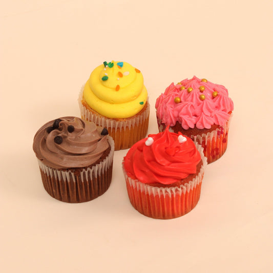 طقم كب كيك ملون | Colorful Cupcake Set (4 pcs) - Flowers On The Way