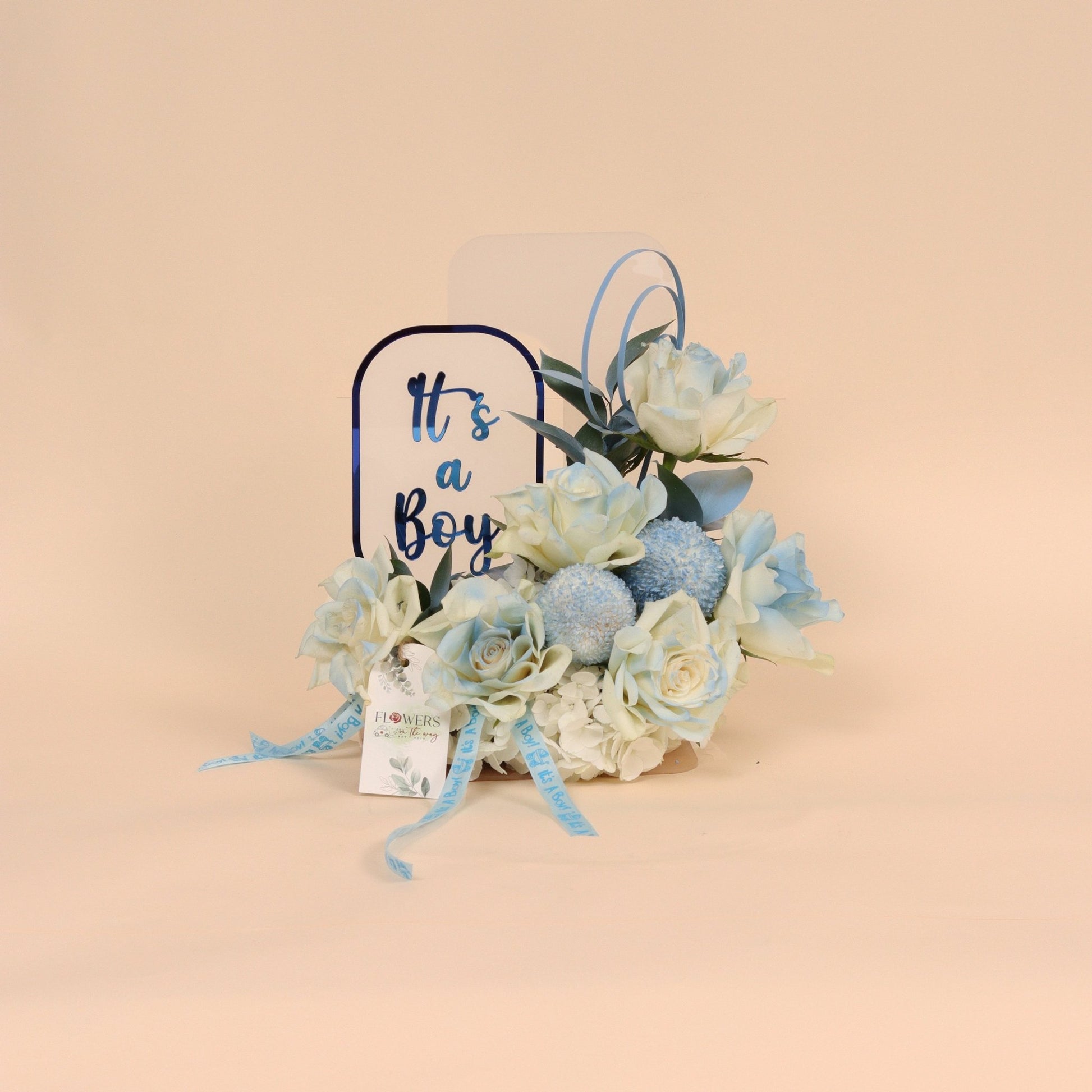 ترحيب ناعم | Acrylic Welcome – Baby Boy - Flowers On The Way