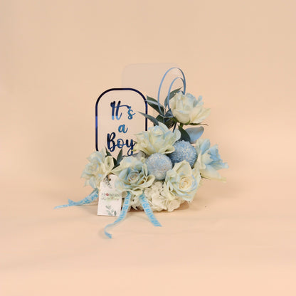 ترحيب ناعم | Acrylic Welcome – Baby Boy - Flowers On The Way