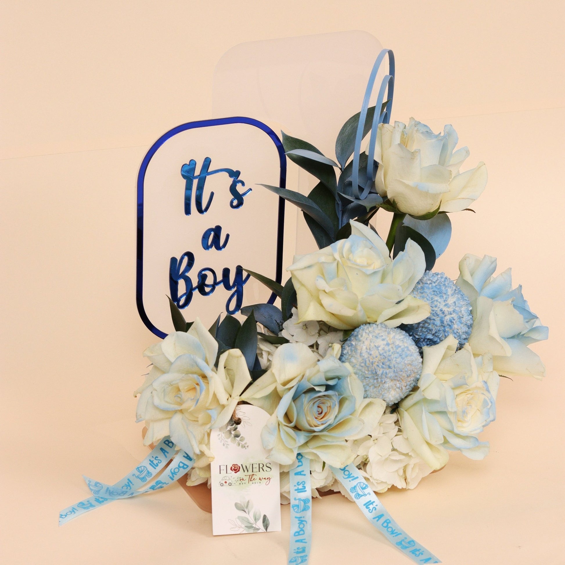 ترحيب ناعم | Acrylic Welcome – Baby Boy - Flowers On The Way