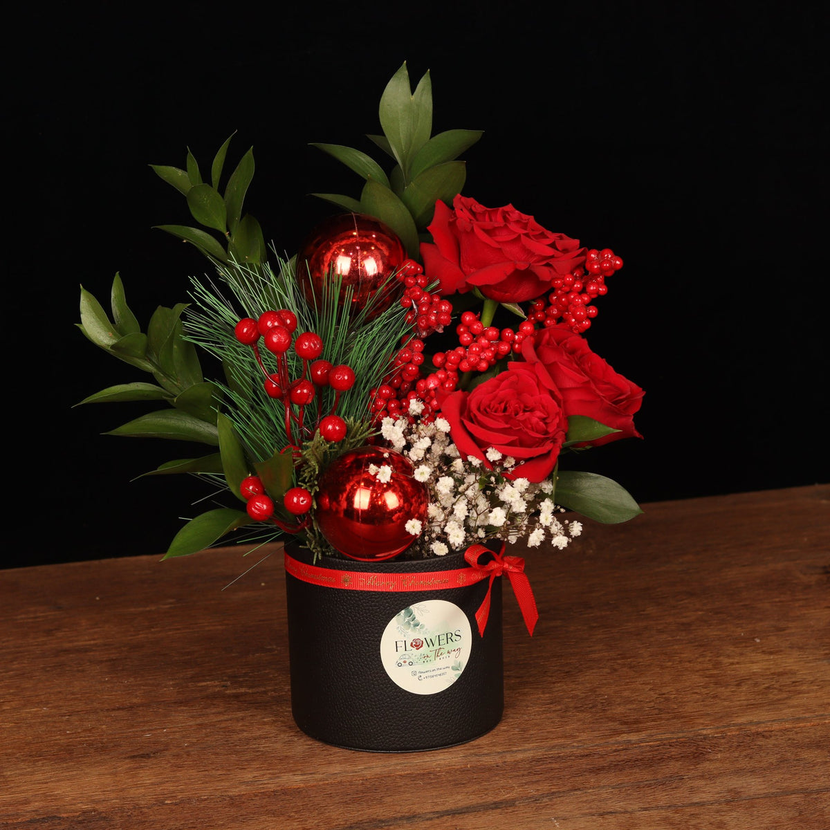 Winter Sparkle Mini - alternate view, Christmas flower box delivery Dubai