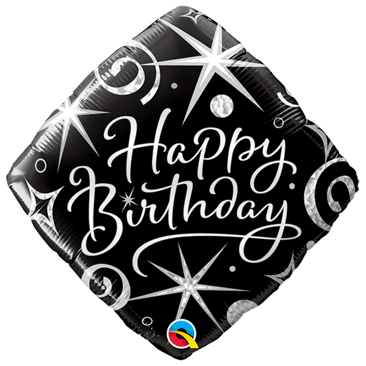 Happy Birthday Balloon - Black